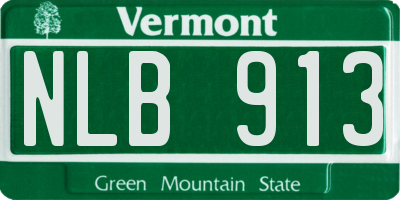 VT license plate NLB913