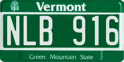 VT license plate NLB916
