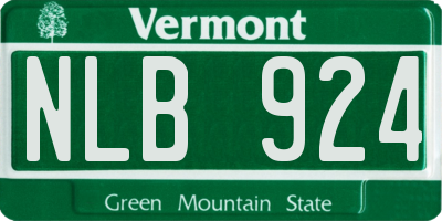 VT license plate NLB924