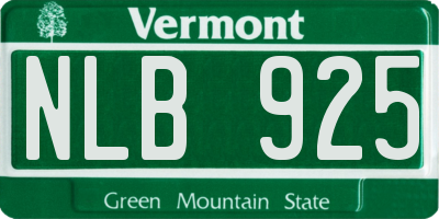 VT license plate NLB925
