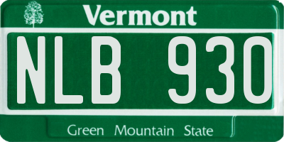 VT license plate NLB930