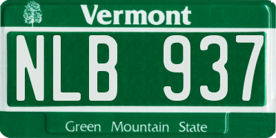 VT license plate NLB937