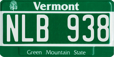 VT license plate NLB938