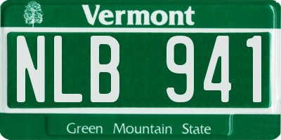 VT license plate NLB941