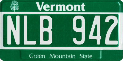 VT license plate NLB942