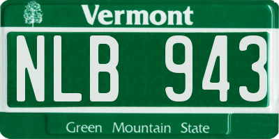 VT license plate NLB943