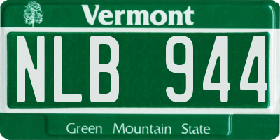 VT license plate NLB944