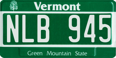 VT license plate NLB945