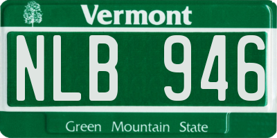 VT license plate NLB946