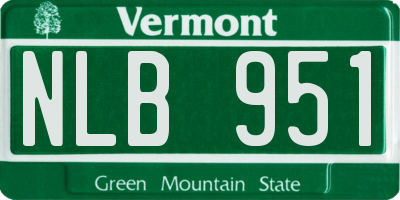 VT license plate NLB951