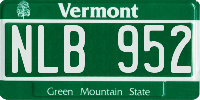 VT license plate NLB952
