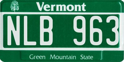 VT license plate NLB963
