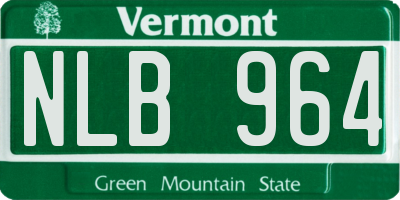 VT license plate NLB964
