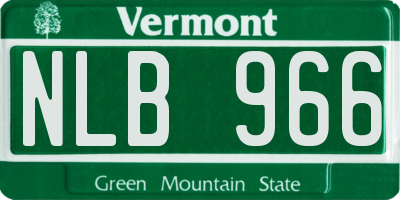 VT license plate NLB966