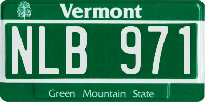 VT license plate NLB971