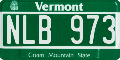 VT license plate NLB973
