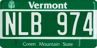 VT license plate NLB974