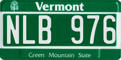 VT license plate NLB976