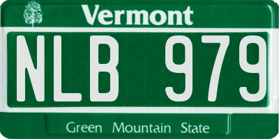 VT license plate NLB979