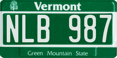 VT license plate NLB987