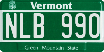 VT license plate NLB990