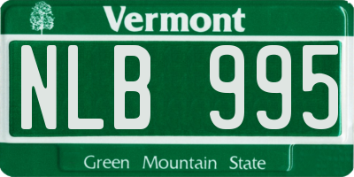 VT license plate NLB995