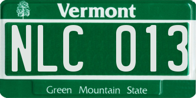 VT license plate NLC013