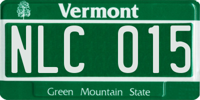 VT license plate NLC015