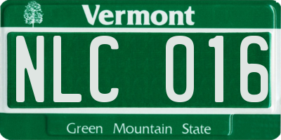 VT license plate NLC016