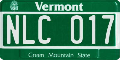 VT license plate NLC017