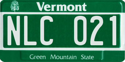 VT license plate NLC021