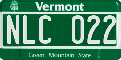 VT license plate NLC022