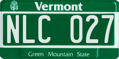 VT license plate NLC027