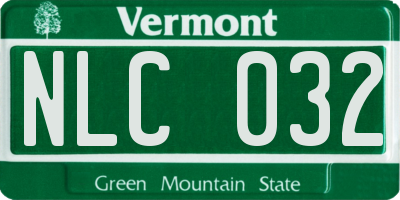 VT license plate NLC032