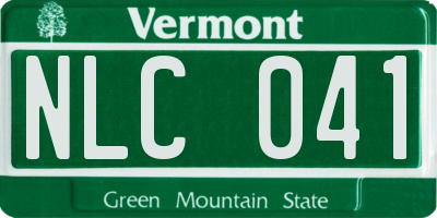 VT license plate NLC041