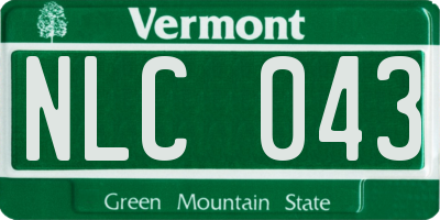 VT license plate NLC043