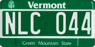 VT license plate NLC044