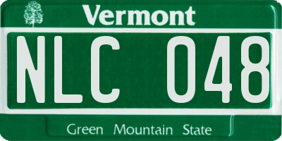 VT license plate NLC048