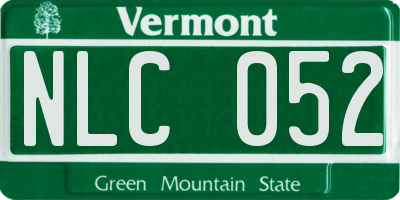 VT license plate NLC052