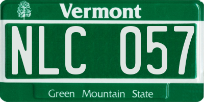 VT license plate NLC057