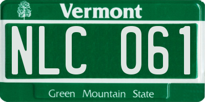 VT license plate NLC061
