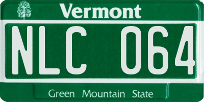 VT license plate NLC064