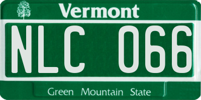 VT license plate NLC066