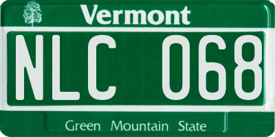 VT license plate NLC068