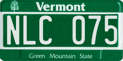 VT license plate NLC075