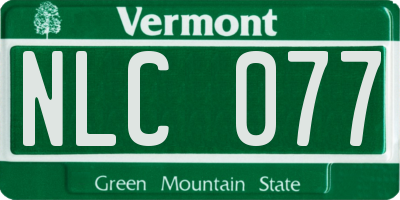 VT license plate NLC077