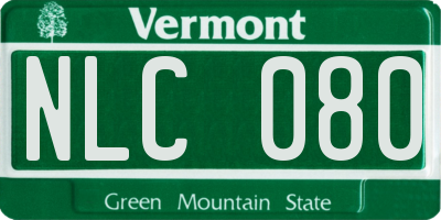 VT license plate NLC080