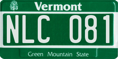 VT license plate NLC081