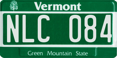 VT license plate NLC084