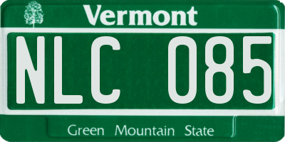 VT license plate NLC085
